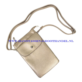 N25 crossbody telefoontasje Flora & Co 3639 taupe metal (goud)