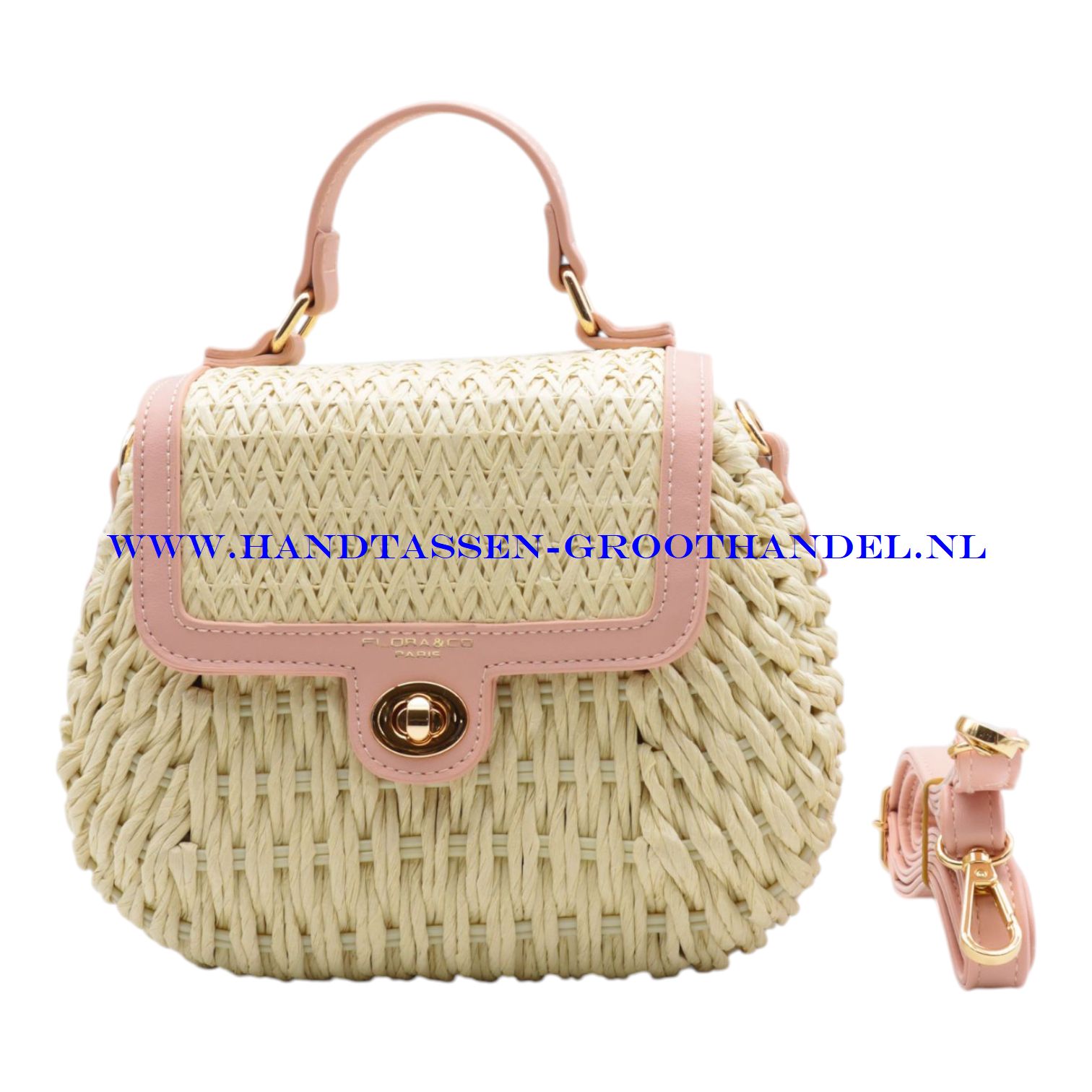 N73 Handtas Flora & Co c1071 beige/roze