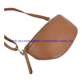 N36 crossbodytas - heuptas Qischa 9931 camel zilveren ritssluiting