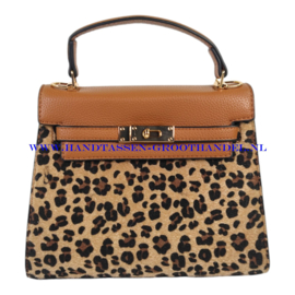 N32 handtas Dudlin 9960-788d camel luipaardprint