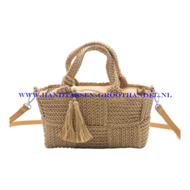 N34 Handtas Raffia Flora & Co C1011 naturel