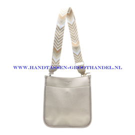 N103 Handtas Flora & Co 8578 taupe metal (goud)