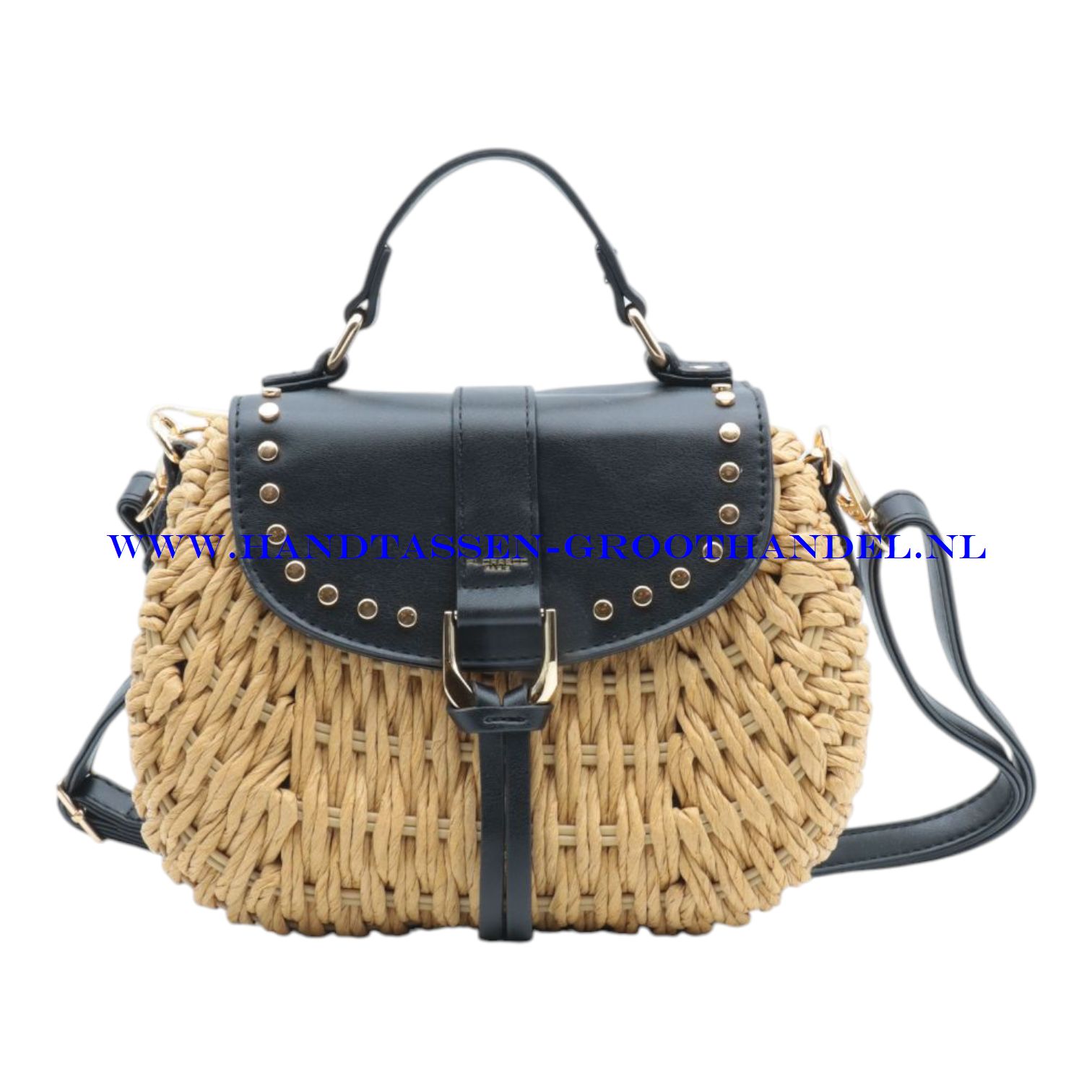 N73 Handtas Flora & Co c1069 naturel / zwart