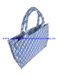 N34 Handtas Qischa CE022 blauw/wit