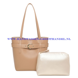 N117 Handtas Ines Delaure 1683835 taupe