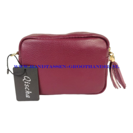 N36 crossbodytas  Qischa 9986 pruim rood - goud