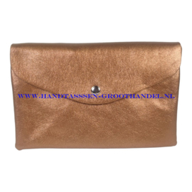 N34 Handtas - Clutch Flora & Co 2309 marron metal (bruin)