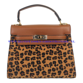 N32 handtas Dudlin 9960-788e camel luipaardprint