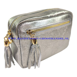 N36 crossbodytas  Qischa 9986 donker zilver - goud