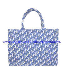 N34 Handtas Qischa CE022 blauw/wit