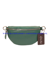 N32 crossbodytas - heuptas Qischa 9990 donker groen zilver ritssluiting