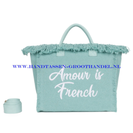 N32 Strandtas Ines Delaure 1685143 cyan (muntgroen)