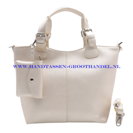 N40 Handtas Flora & Co 7143 ivoor (parlemoer)