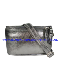 N33 crossbodytas - heuptas box  Qischa 9983 zilver zilver ritssluiting