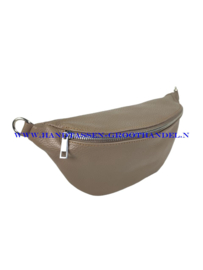 N34 crossbodytas - heuptas Qischa 9922 taupe zilveren ritssluiting