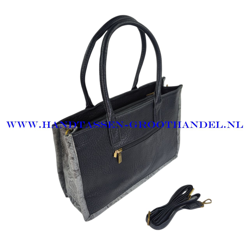 N69 Handtas Mandoline md 1271 zwart md 1271 vegan handtassen