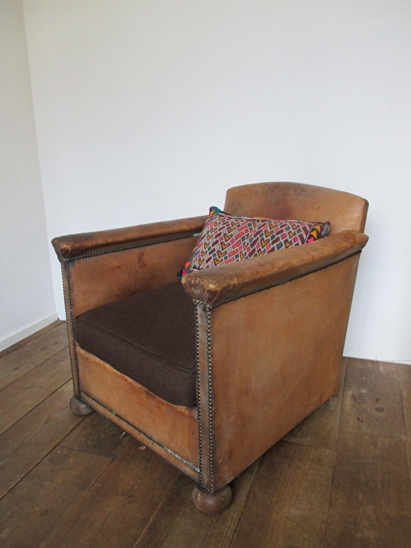 Welp Oude leren fauteuil SOLD | sold | sjebbiez XR-25