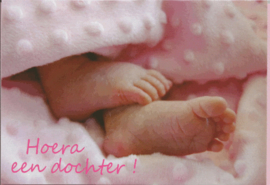 03 0012 - Luxe wenskaart geboorte dochter
