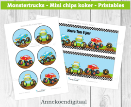 Monstertrucks Mini Pringles Wikkels en Toppers