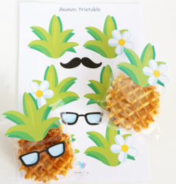 Ananas wafel traktatie GRATIS printable