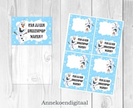 Frozen Olaf traktatie zakje label