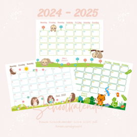 2024 - 2025 Schoolkalender Serie Kawaii