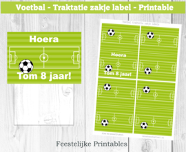 Voetbal traktatie zakje label