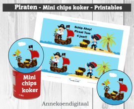 Piraten Mini Pringles Wikkels en Toppers