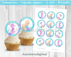 Zeemeermin traktatie toppers 2 inch