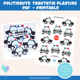 Politieauto traktatie plaatjes printable