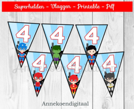 Superhelden Vlaggenlijn Cijfer