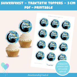 Suikerfeest traktatie toppers 5 cm