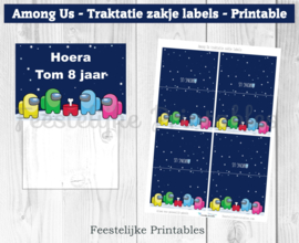 Among Us traktatie zakje label