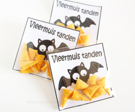 Vleermuis tanden traktatiekaart GRATIS printable