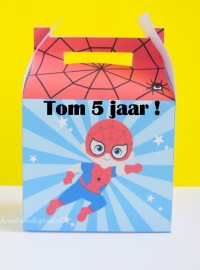 Superheld Spiderman traktatie doosje