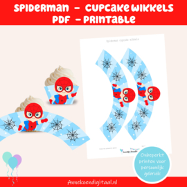 Spiderman cupcake wikkels