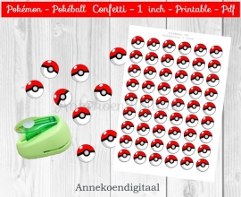 Pokemon Pokeballs Confetti 1 inch