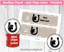 Hoefijzer traktatie Mini Pringles Wikkels en Toppers