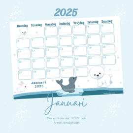 Januari 2025 kalender IJsberen - Dieren