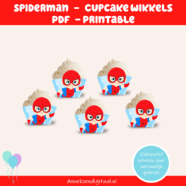 Spiderman cupcake wikkels