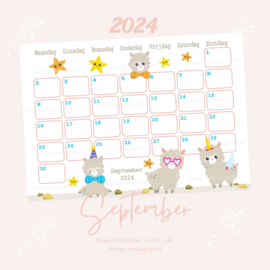 2024 - 2025 Schoolkalender Serie Kawaii