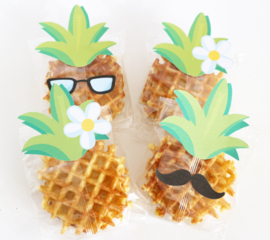 Ananas wafel traktatie GRATIS printable