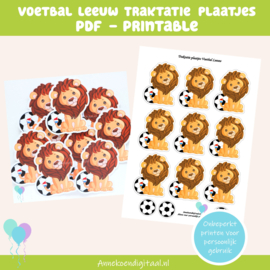 Voetbal leeuw traktatie plaatjes printable