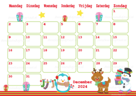 December 2024 kalender kerst - Dieren