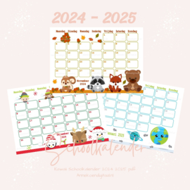 2024 - 2025 Schoolkalender Serie Kawaii