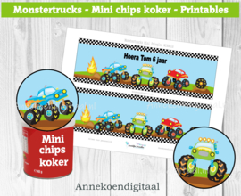 Monstertrucks Mini Pringles Wikkels en Toppers