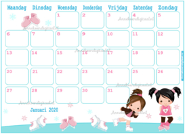 Januari 2020 kalender serie Meisjes