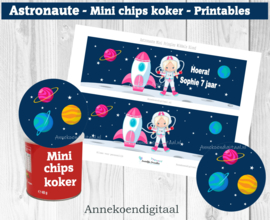 Astronaute Mini Pringles Wikkels en Toppers