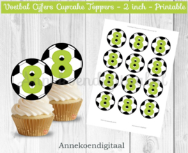 Voetbal Cupcake toppers cijfer