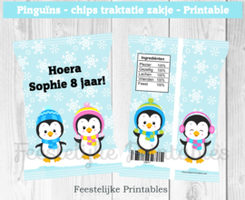 Pinguïns chips traktatie zakje
